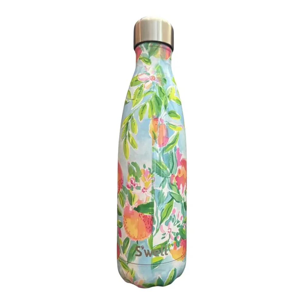 Starbucks Swell Lily Pulitzer Water Bottle 17 Ounces “Fresh Squeezed Peaches”.